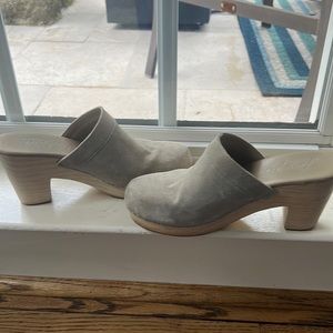 Free People suede clogs wooden sole